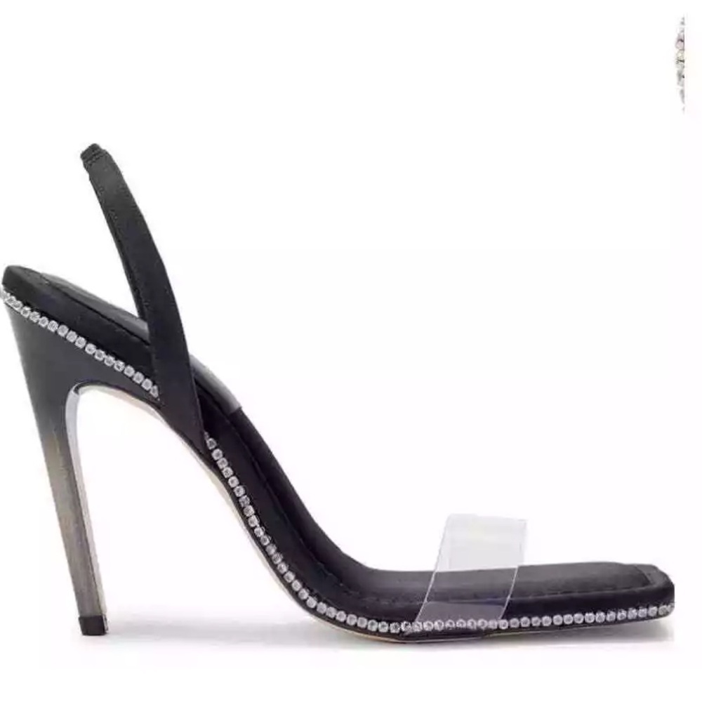 Good American Crystal Crush Lucite
Sandal in Black